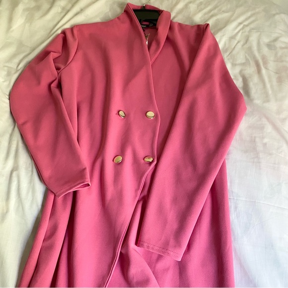 NWT Boohoo Hot Pink Asymmetric Hem Tailored Blazer Dress - Picture 6 of 9